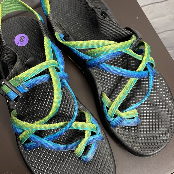 Chaco Women's Z Cloud Starppy Hiking Sandals Sz 8 in Blue/Green!! - Picture 2 of 6